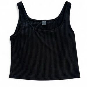 SHEIN Black Ribbed Crop Tank Top